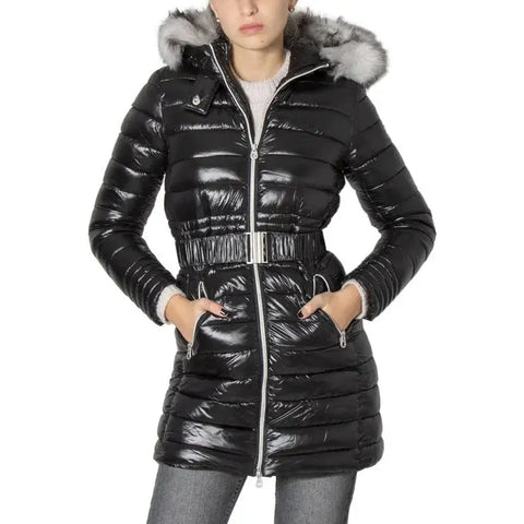 Woman in No Zone black fur-collared jacket