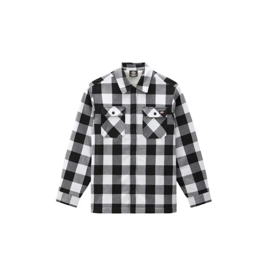 Dickies men blazer in black and white plaid and checkered pattern.