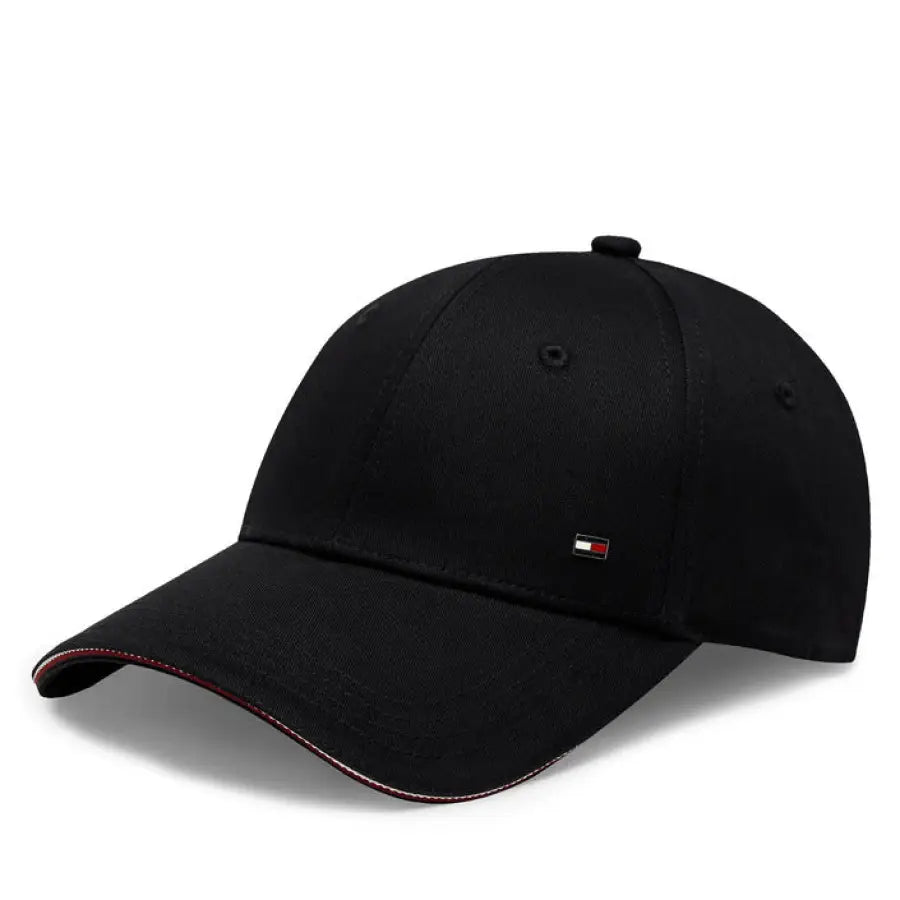 Tommy Hilfiger men cap in urban style clothing on city background