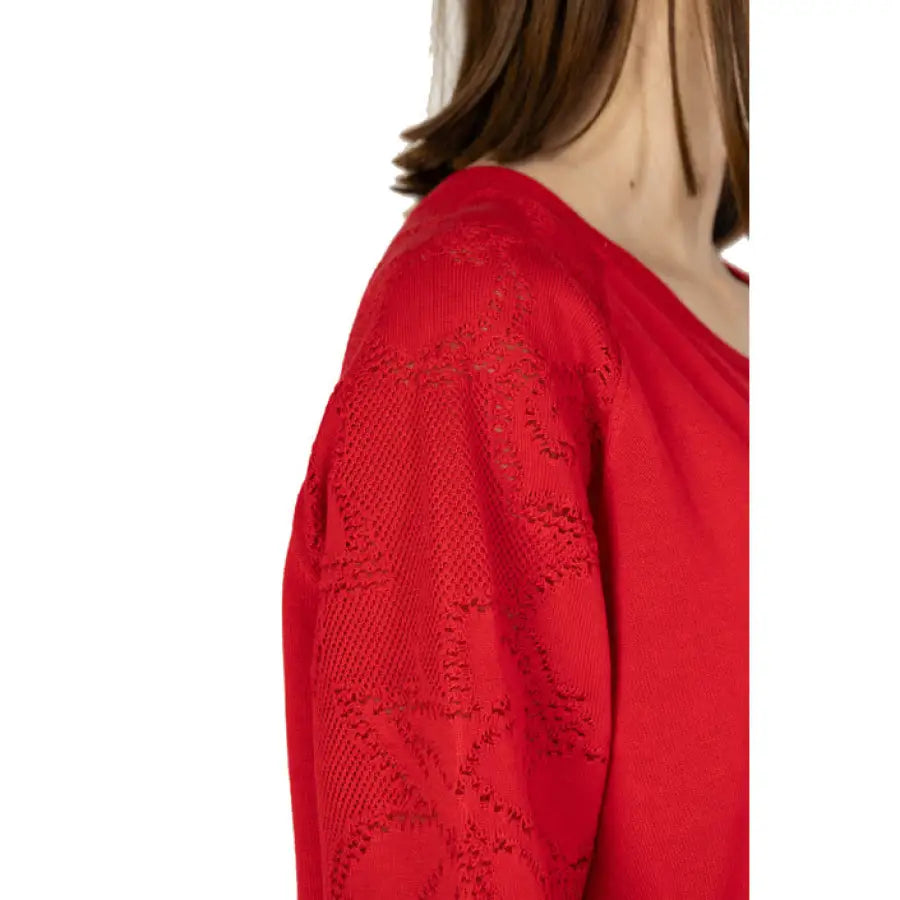 
                      
                        Desigual women wear stunning red sweater with lace pattern from Desigual Women Knitwear
                      
                    